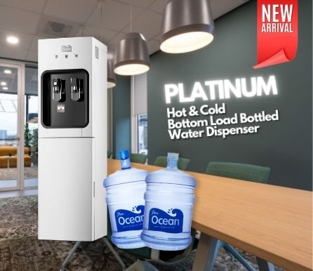 Pere Ocean Platinum Hot and Cold Bottom Load Bottled Water Dispenser for Office and Home in Singapore