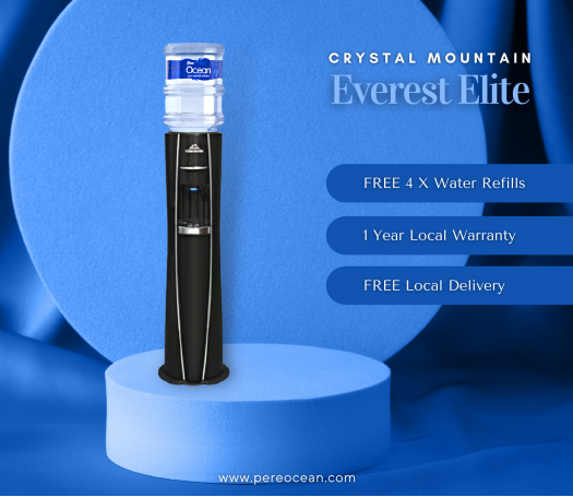 Pere Ocean Crystal Mountain Everest Elite Hot and Cold Floor Stand Bottled Water Dispenser