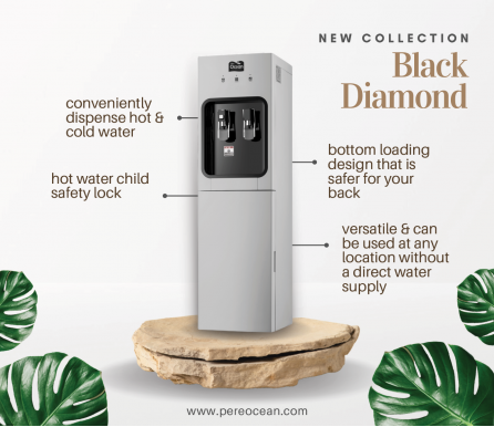 Water Dispenser Floor Stand (Hot & Cold) - Black Diamond