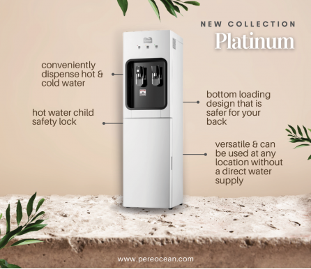 Water Dispenser Floor Stand (Hot & Cold) - Platinum