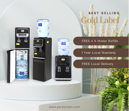 Pere Ocean Gold Label Hot And Cold Table Top Bottled Water Dispenser (Pre Order Jan 2022)